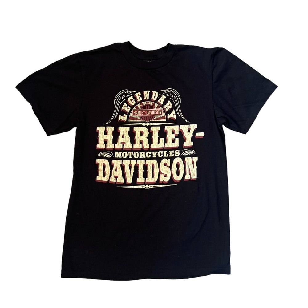 Legendary Harley Davidson Roman Village Black T-Shirt Size M